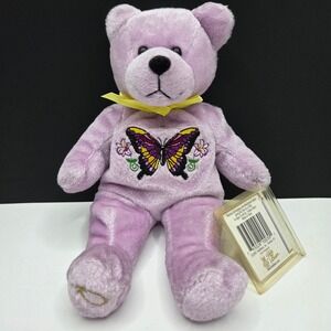 Holy Bears Eternity Plush Teddy Bear 2001 Purple Butterfly 9" Vintage Religious